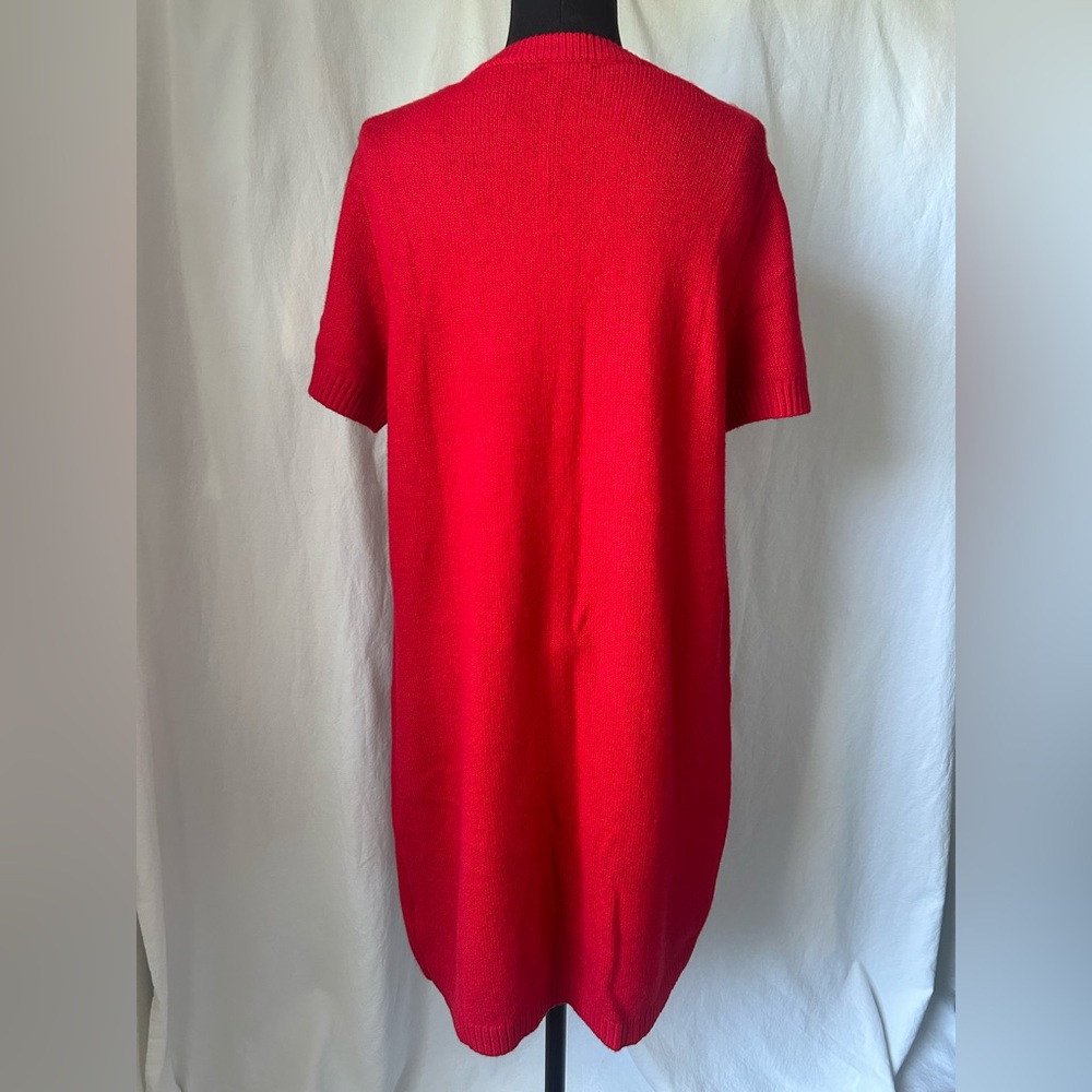 GAP CashSoft Mini Red Knit Short Sleeve Crewneck Sweater Dress Size Large NWT - Picture 7 of 11
